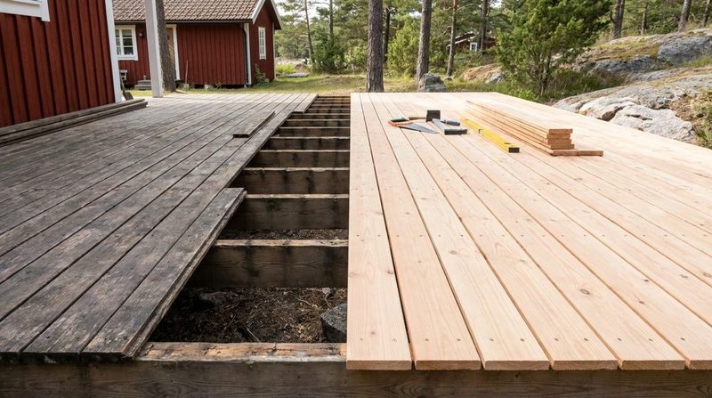 Altanrenovering och byte av trall